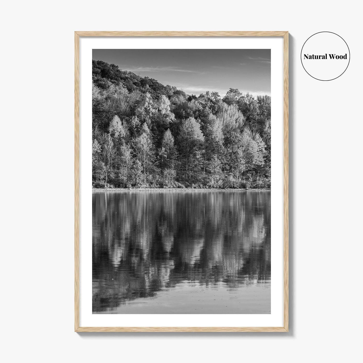 Maryland Black and White Fine Art Photo Print, Lake Habeeb, Rocky Gap State Park