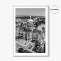 Des Moines Black and White Fine Art Photo Print, Iowa Wall Decor, USA Poster
