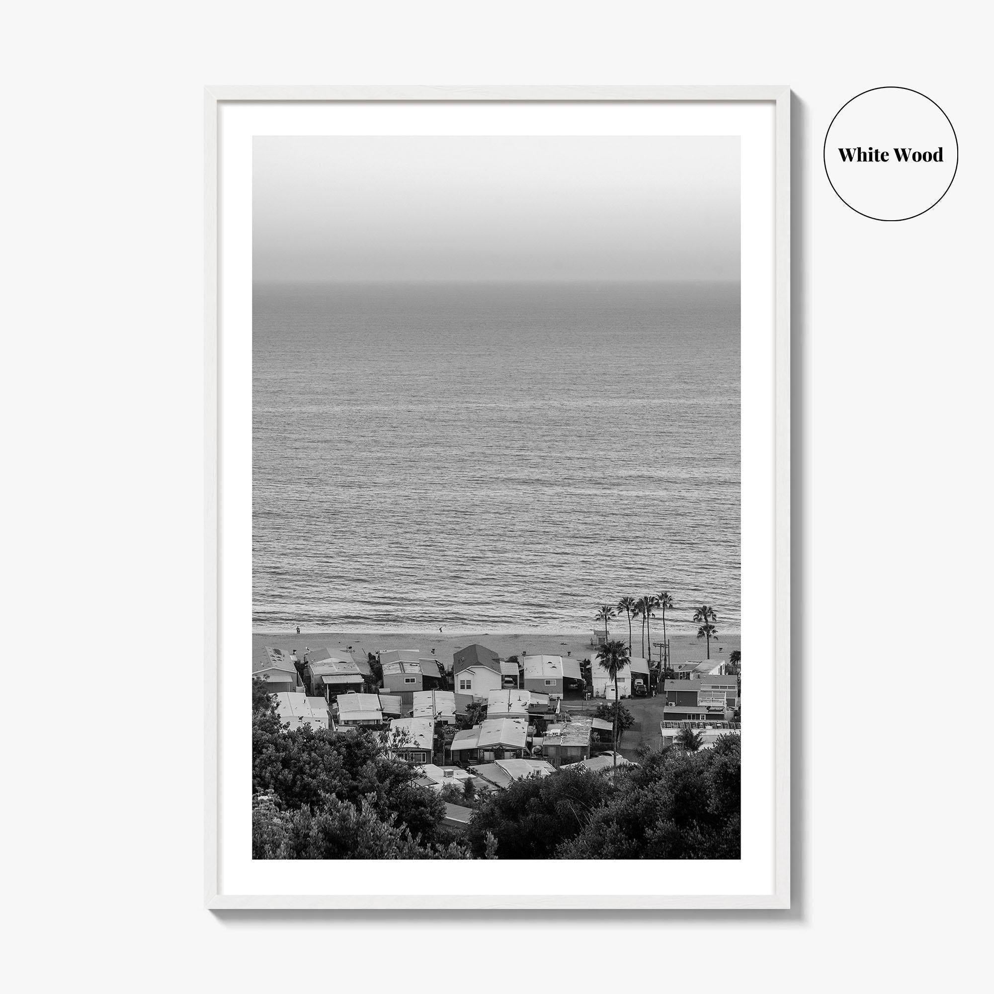 Pacific Palisades Black and White Fine Art Photo Print, California Print