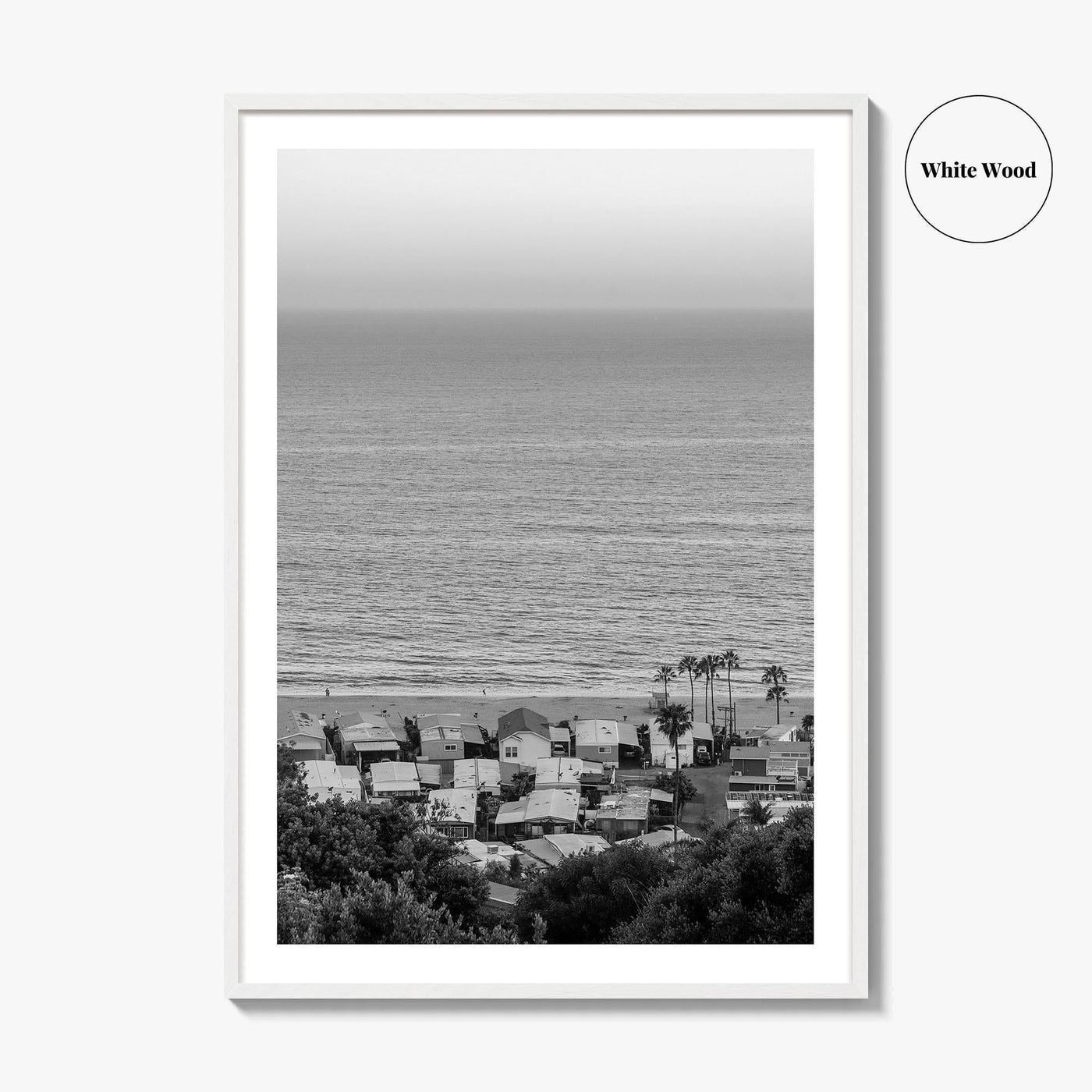 Pacific Palisades Black and White Fine Art Photo Print, California Print