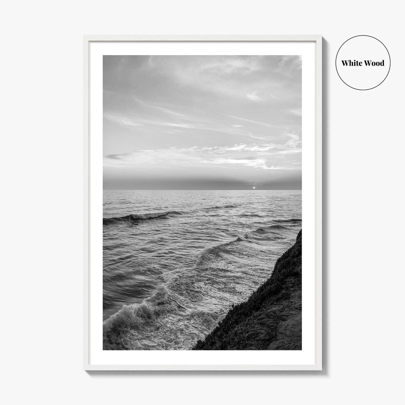 Carlsbad Black and White Fine Art Photo Print, San Diego California Poster
