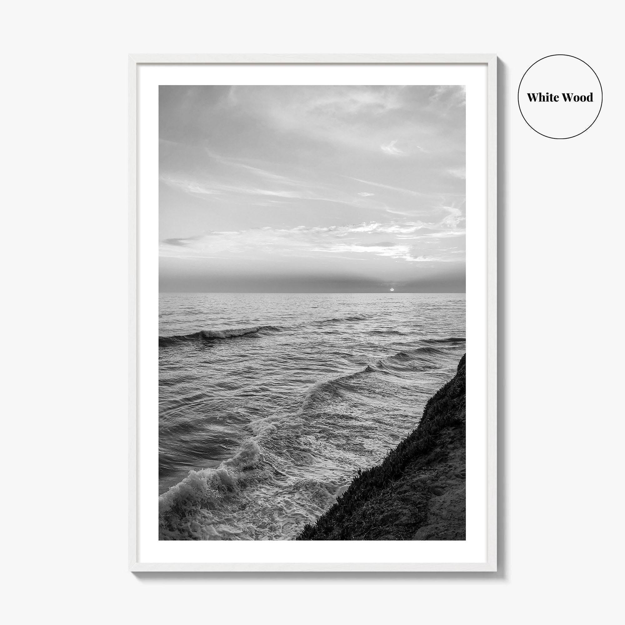 Carlsbad Black and White Fine Art Photo Print, San Diego California Poster