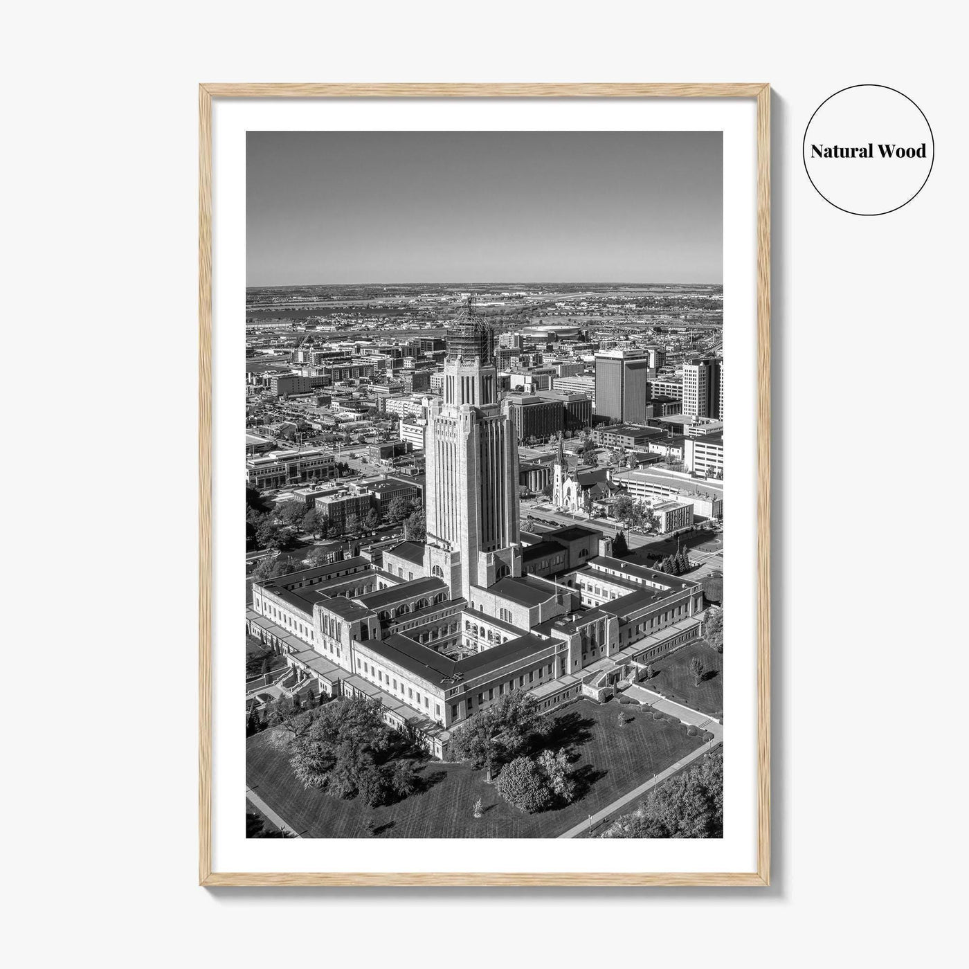 Lincoln Black and White Fine Art Photo Print, Nebraska USA Poster