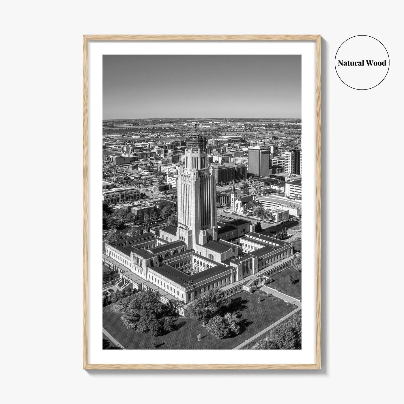 Lincoln Black and White Fine Art Photo Print, Nebraska USA Poster