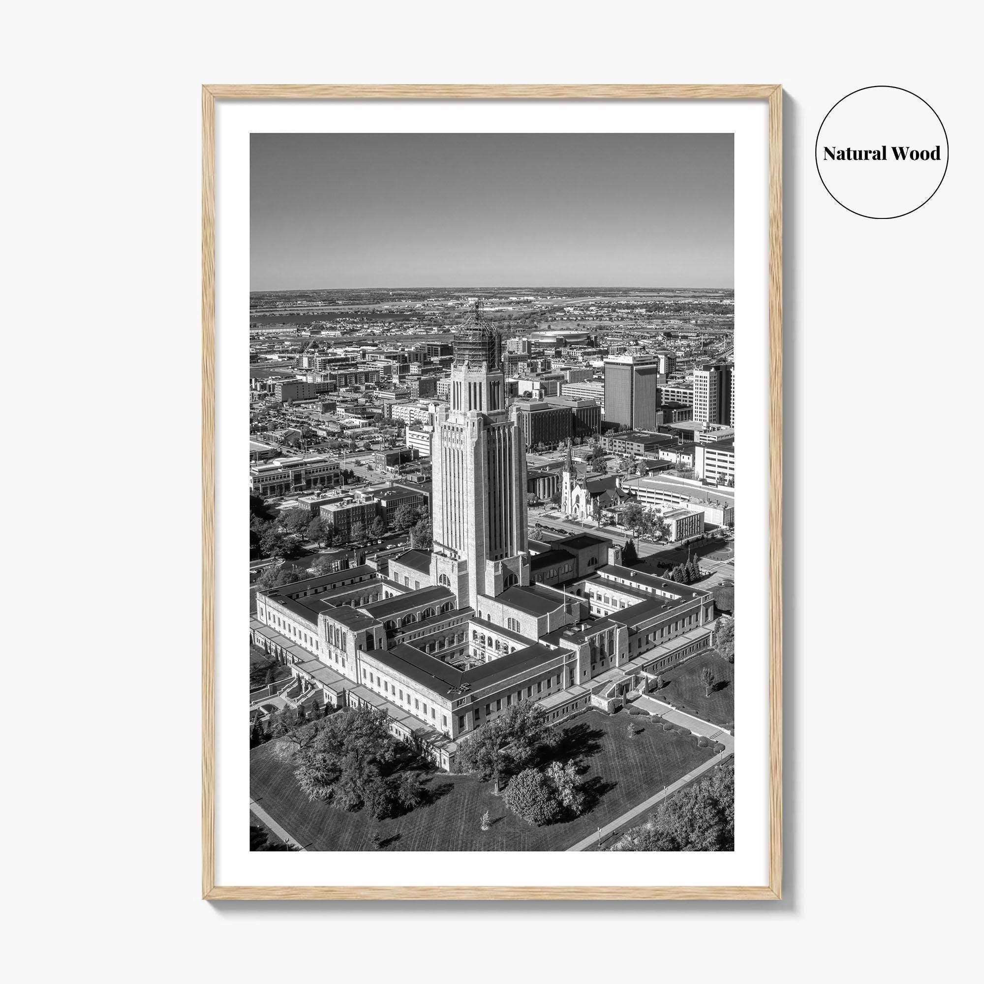 Lincoln Black and White Fine Art Photo Print, Nebraska USA Poster