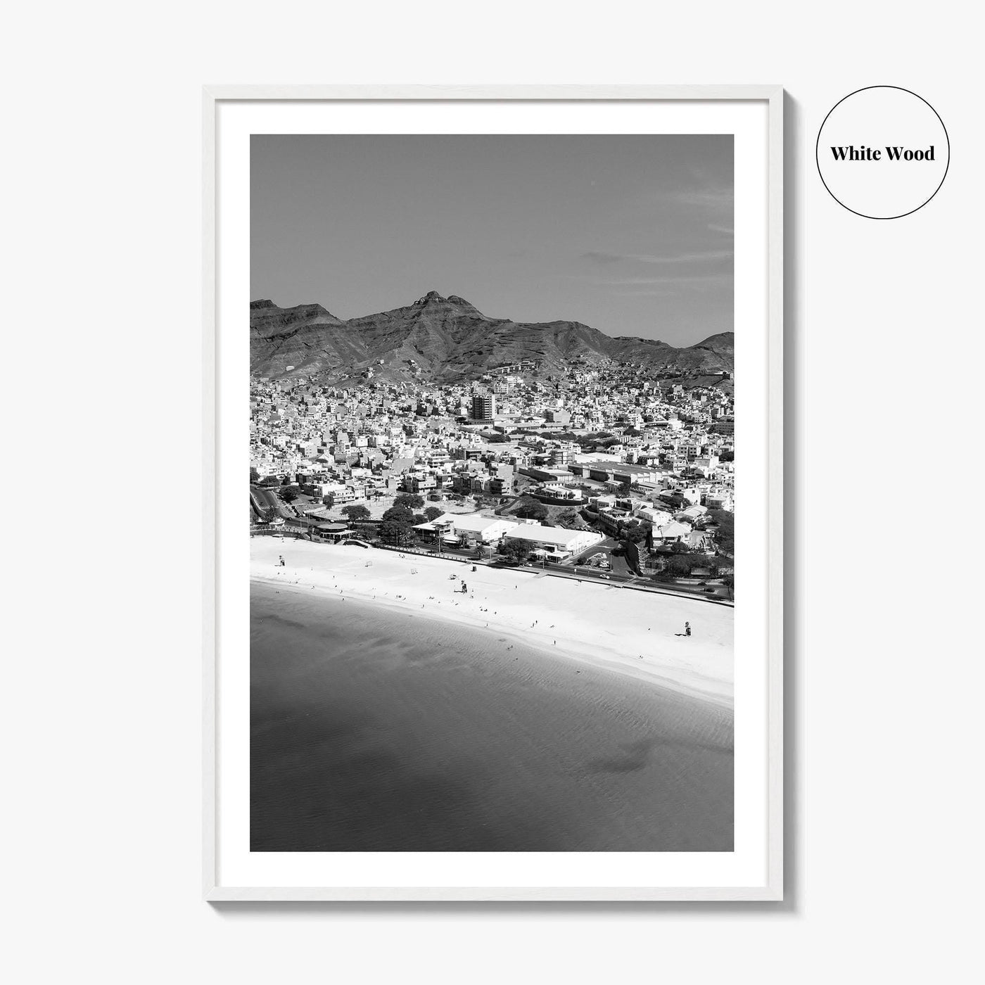 Laginha Black and White Fine Art Photo Print, Mindelo Sao Vicente Cape Verde Poster