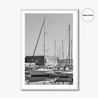 Heraklion Black and White Fine Art Photo Print, Crete Harbor Venetian Fortress Poster