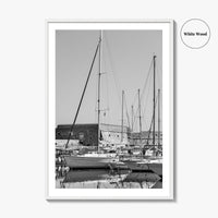 Heraklion Black and White Fine Art Photo Print, Crete Harbor Venetian Fortress Poster