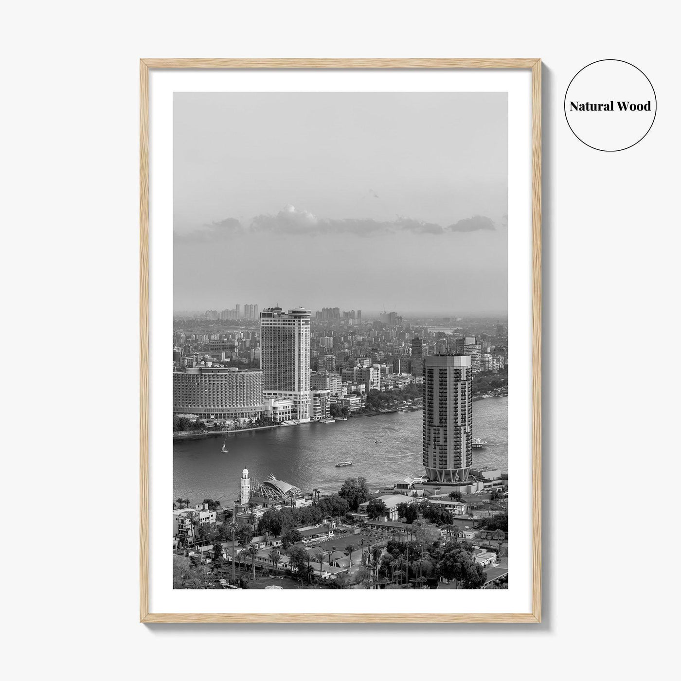 Cairo Black and White Fine Art Photo Print, Nile River, Egypt Wall Art
