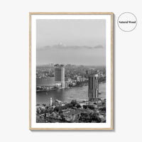 Cairo Black and White Fine Art Photo Print, Nile River, Egypt Wall Art