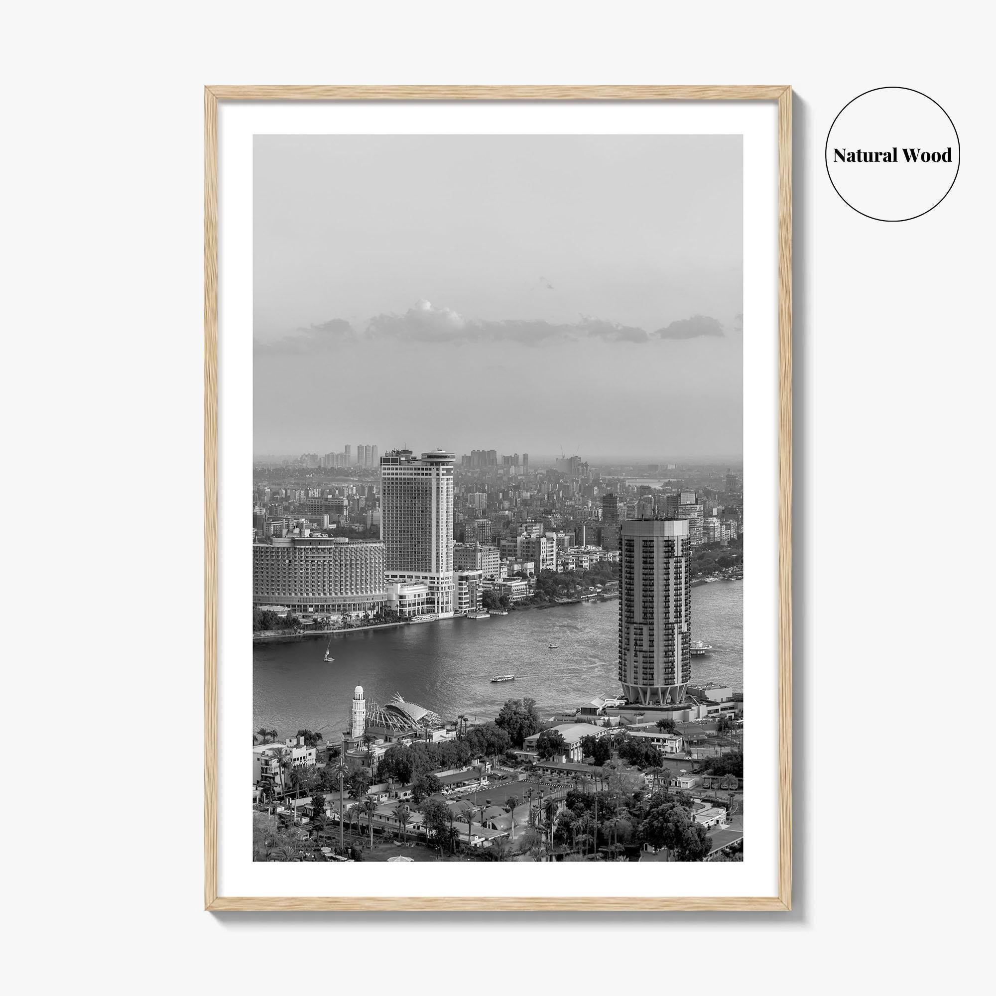 Cairo Black and White Fine Art Photo Print, Nile River, Egypt Wall Art