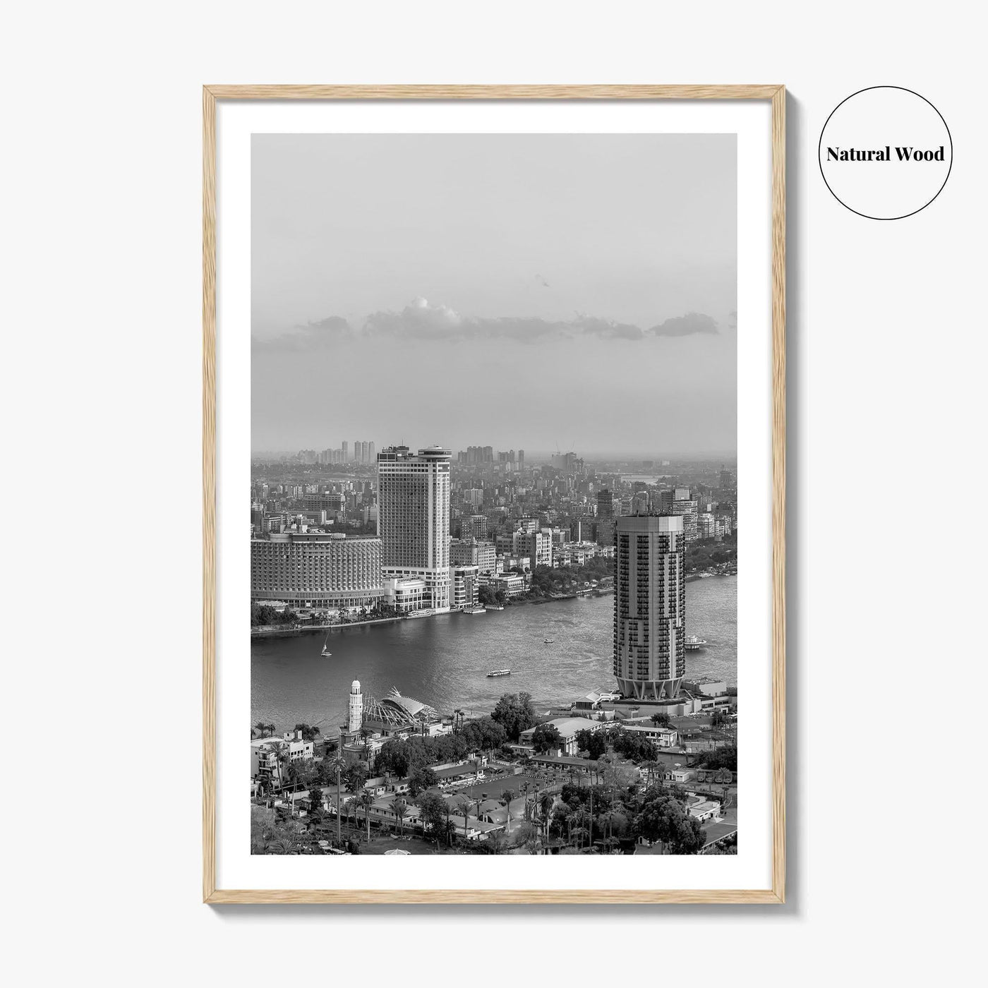Cairo Black and White Fine Art Photo Print, Nile River, Egypt Wall Art