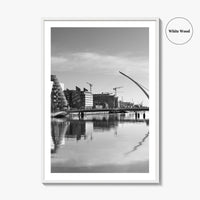 Dublin Black and White Fine Art Photo Print, River Liffey, Samuel Beckett Bridge, Ireland
