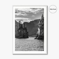 Kenai Fjords National Park Black and White Fine Art Photo Print, Seward Alaska Poster