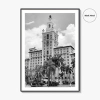 Coral Gables Black and White Fine Art Photo Print, Biltmore Hotel Miami Poster