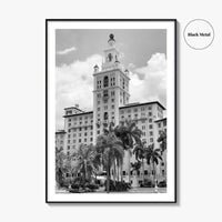 Coral Gables Black and White Fine Art Photo Print, Biltmore Hotel Miami Poster