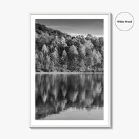 Maryland Black and White Fine Art Photo Print, Lake Habeeb, Rocky Gap State Park