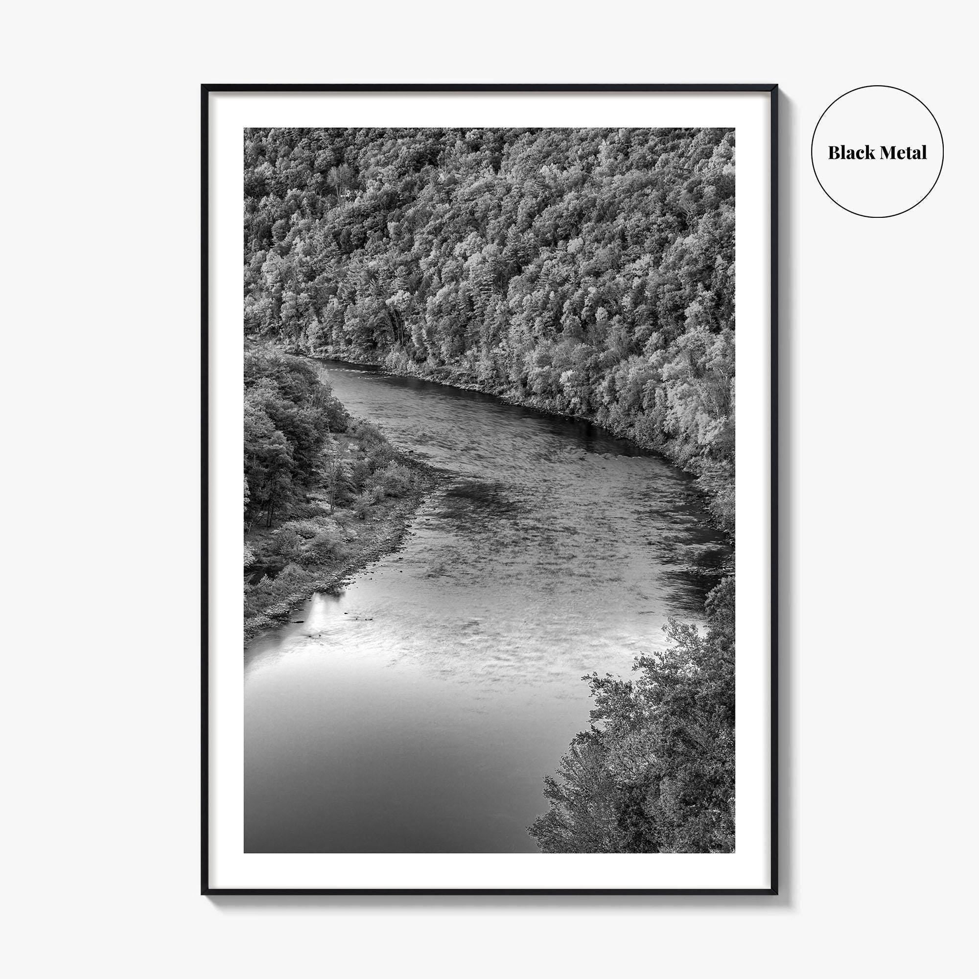 Delaware River Black and White Fine Art Photo Print, Hawk's Nest New York Poster