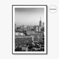 Nairobi Skyline Black and White Fine Art Photo Print, Kenya Poster, East Africa Poster