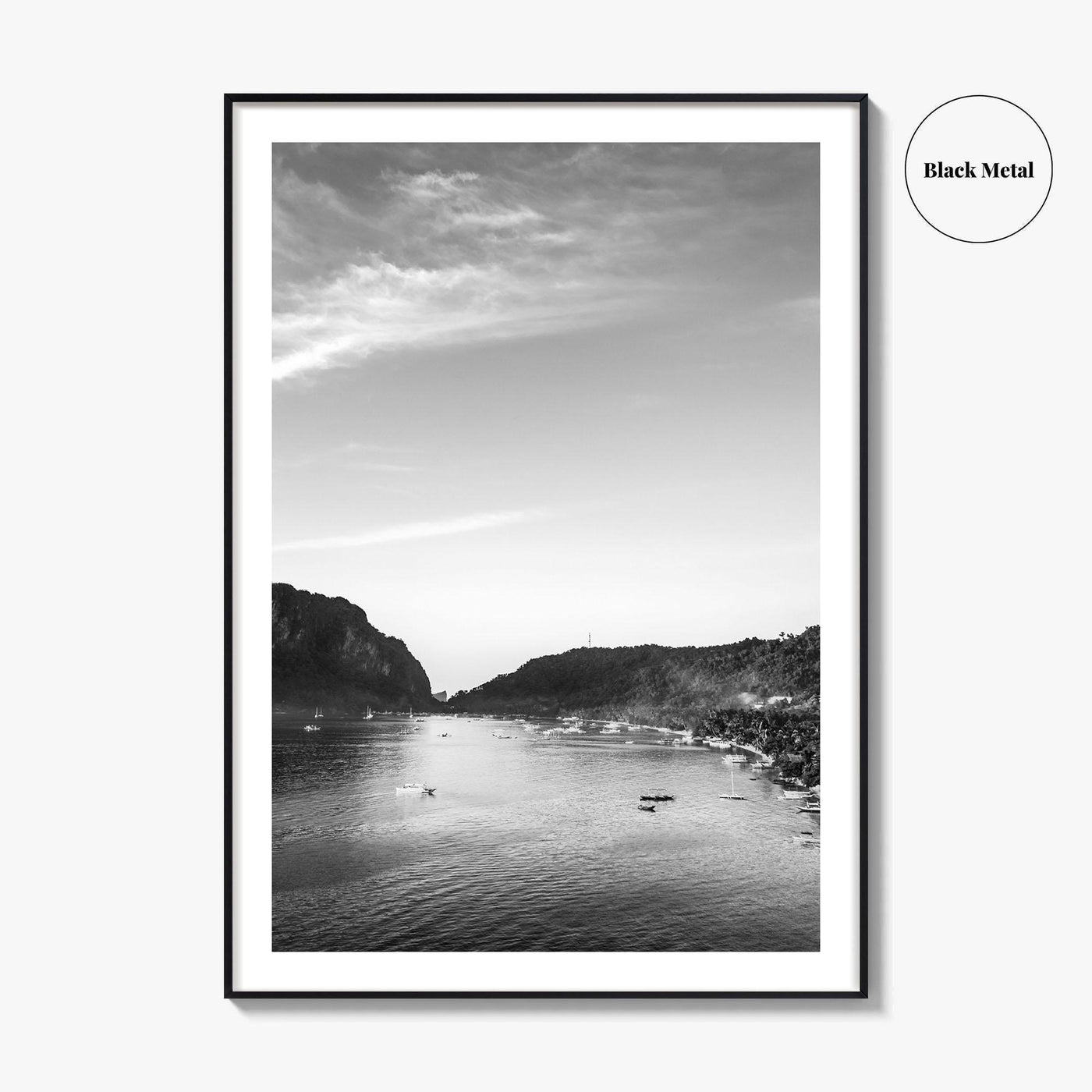 El Nido Black and White Fine Art Photo Print, Palawan Bacuit Bay, Philippines Poster