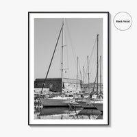 Heraklion Black and White Fine Art Photo Print, Crete Harbor Venetian Fortress Poster
