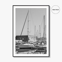 Heraklion Black and White Fine Art Photo Print, Crete Harbor Venetian Fortress Poster