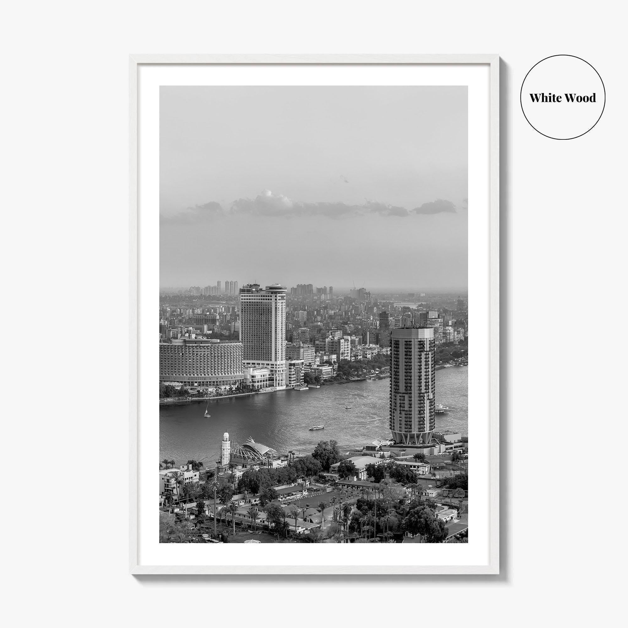Cairo Black and White Fine Art Photo Print, Nile River, Egypt Wall Art