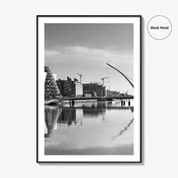 Dublin Black and White Fine Art Photo Print, River Liffey, Samuel Beckett Bridge, Ireland