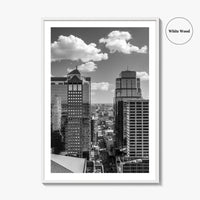 Kansas City Skyline Black and White Fine Art Photo Print, Downtown, Missouri, KC, USA