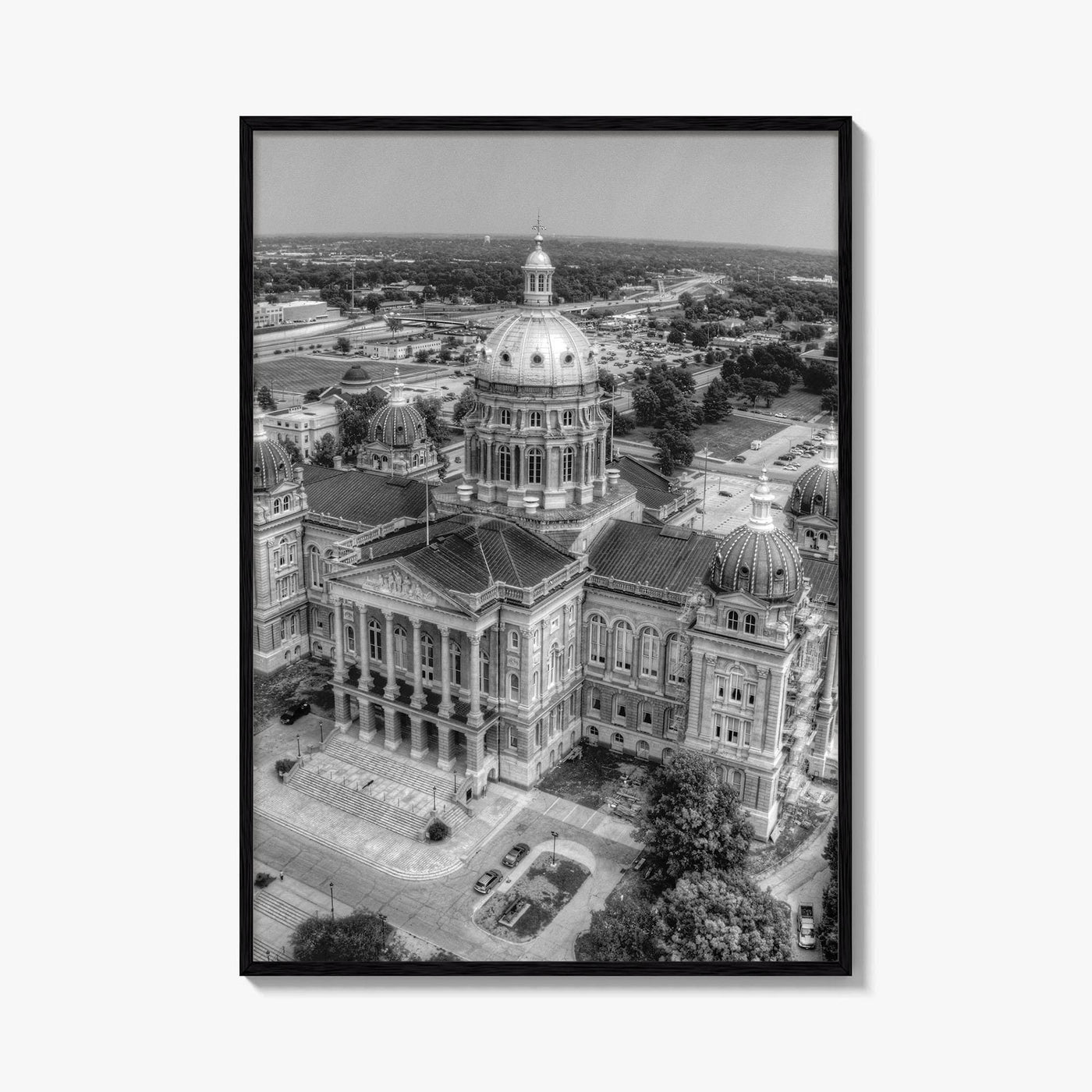 Des Moines Black and White Fine Art Photo Print, Iowa Wall Decor, USA Poster