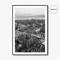 Leesburg Black and White Fine Art Photo Print, Market Station Aerial, Loudoun County Virginia