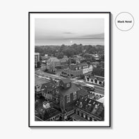 Leesburg Black and White Fine Art Photo Print, Market Station Aerial, Loudoun County Virginia