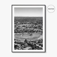 Mesa Black and White Fine Art Photo Print, Arizona USA, Aerial Golf Course, Phoenix