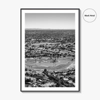 Mesa Black and White Fine Art Photo Print, Arizona USA, Aerial Golf Course, Phoenix