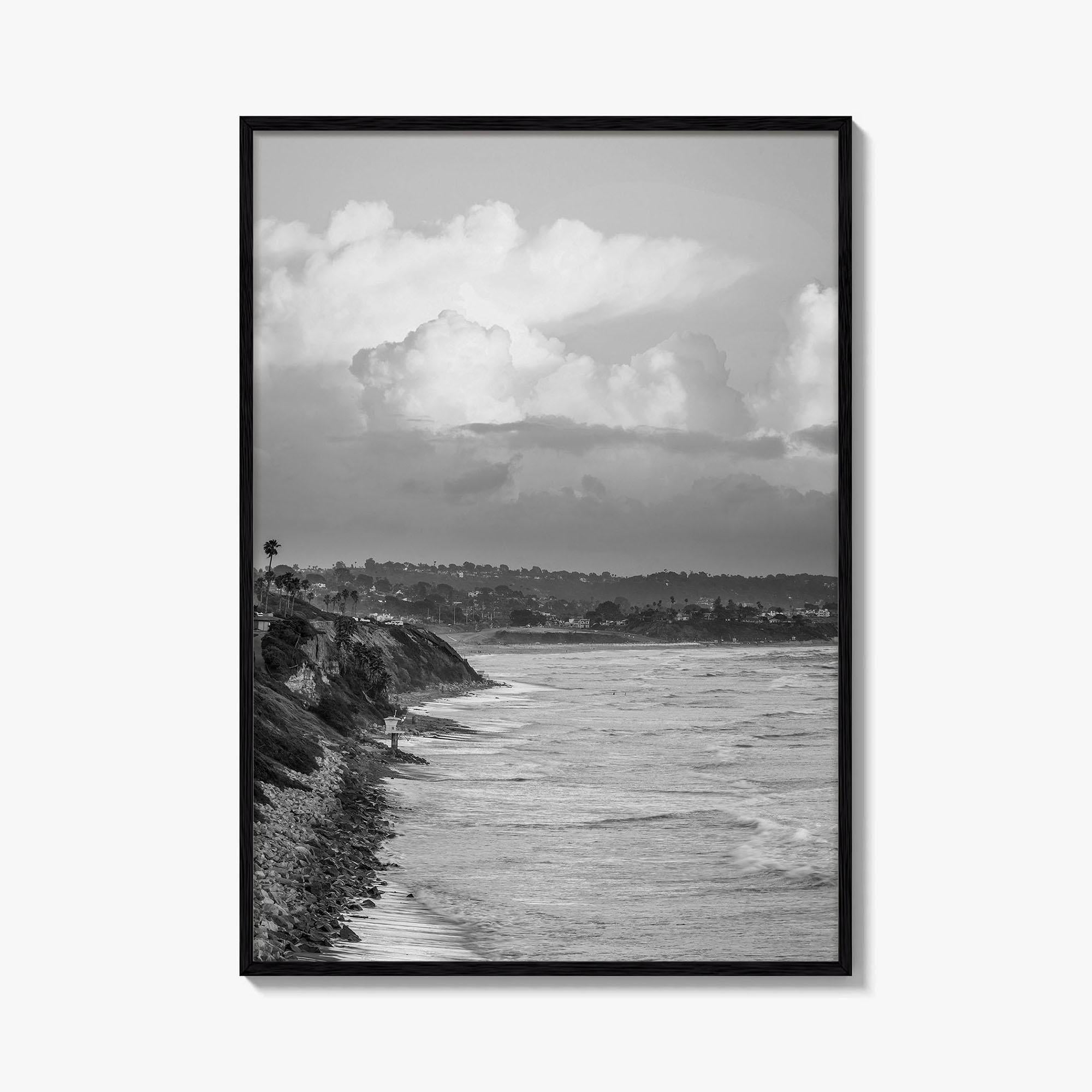 Encinitas Black and White Fine Art Photo Print, San Elijo Campground California Poster