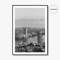 Cairo Black and White Fine Art Photo Print, Nile River, Egypt Wall Art