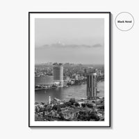 Cairo Black and White Fine Art Photo Print, Nile River, Egypt Wall Art