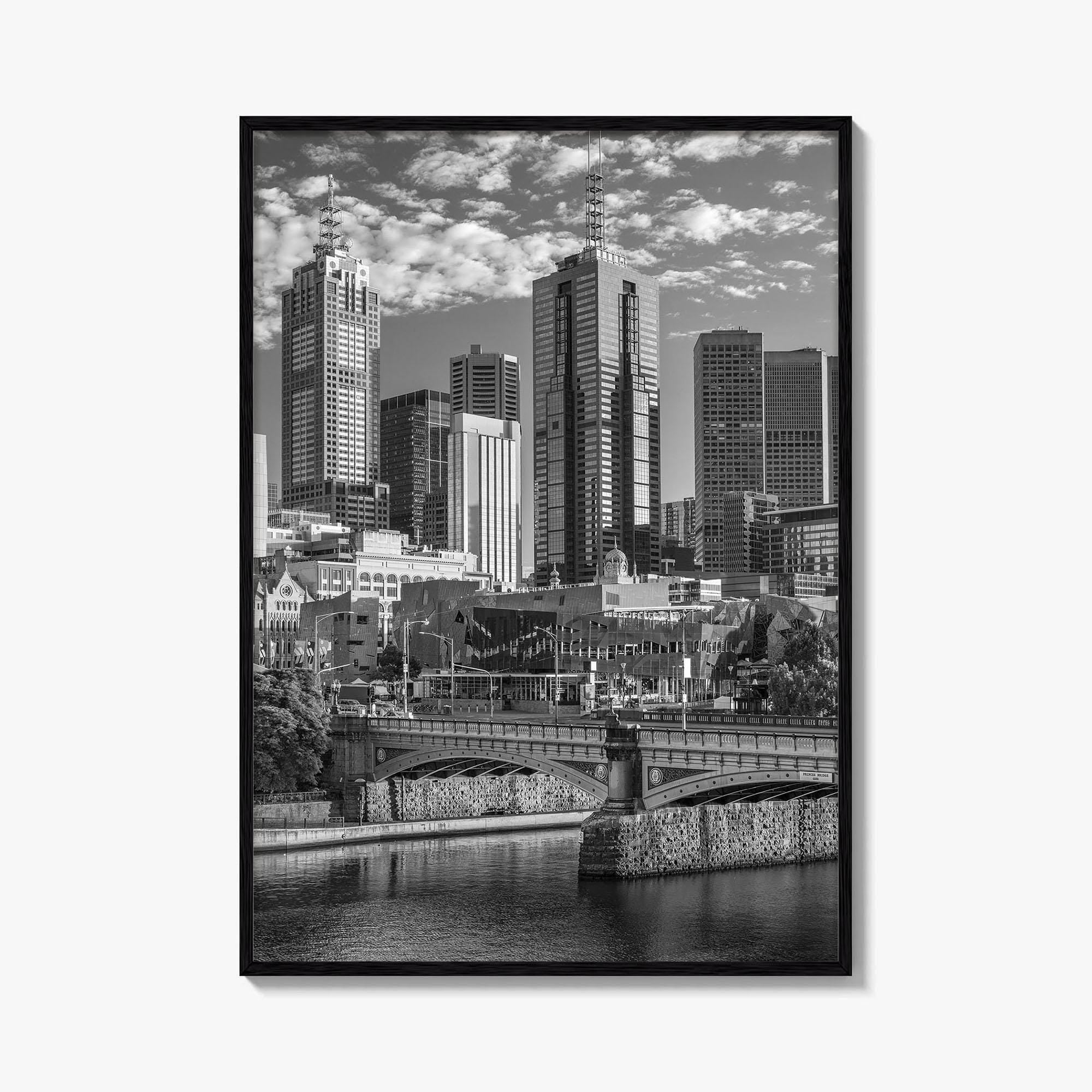 Melbourne Black and White Fine Art Photo Print, Victoria Australia Wall Poster