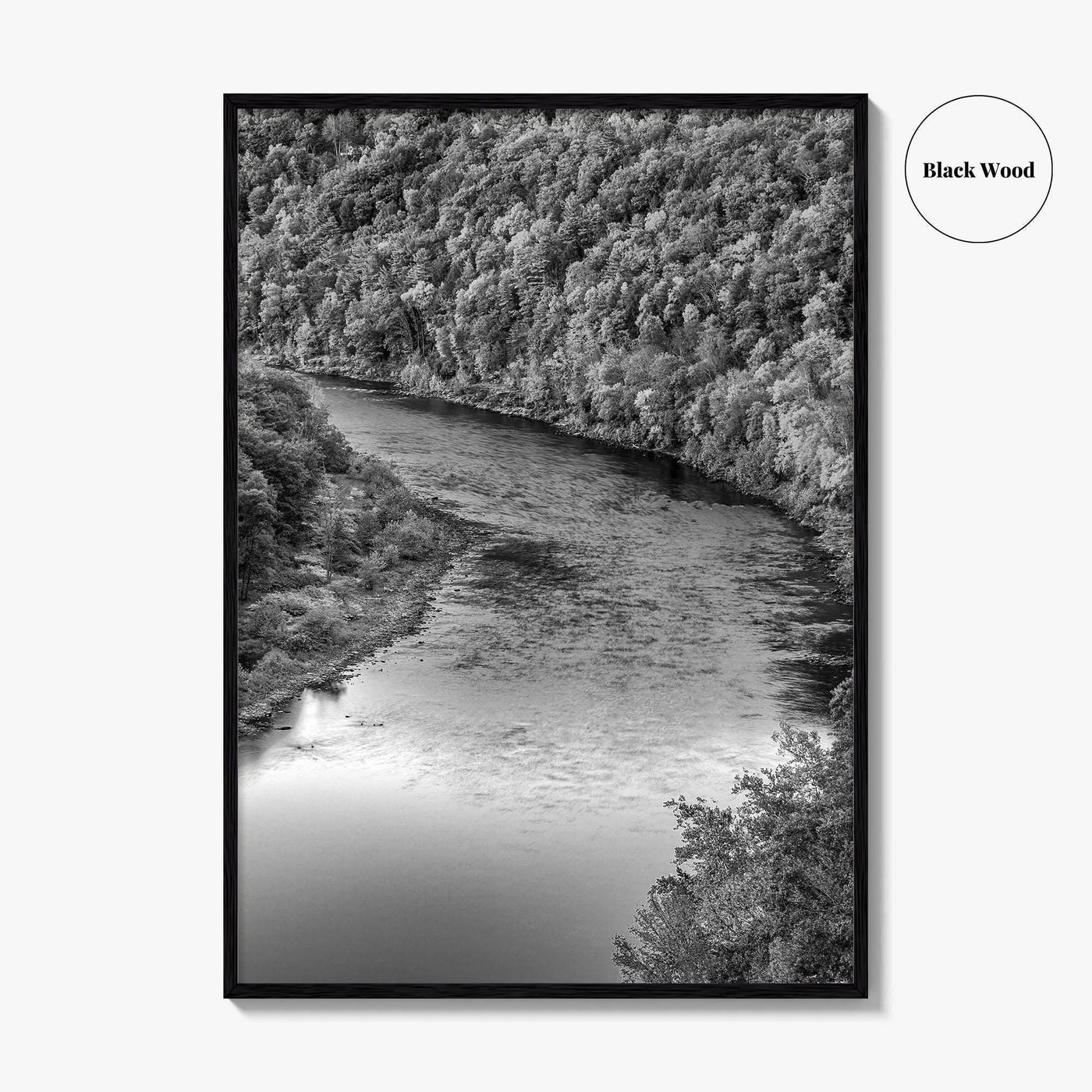 Delaware River Black and White Fine Art Photo Print, Hawk's Nest New York Poster