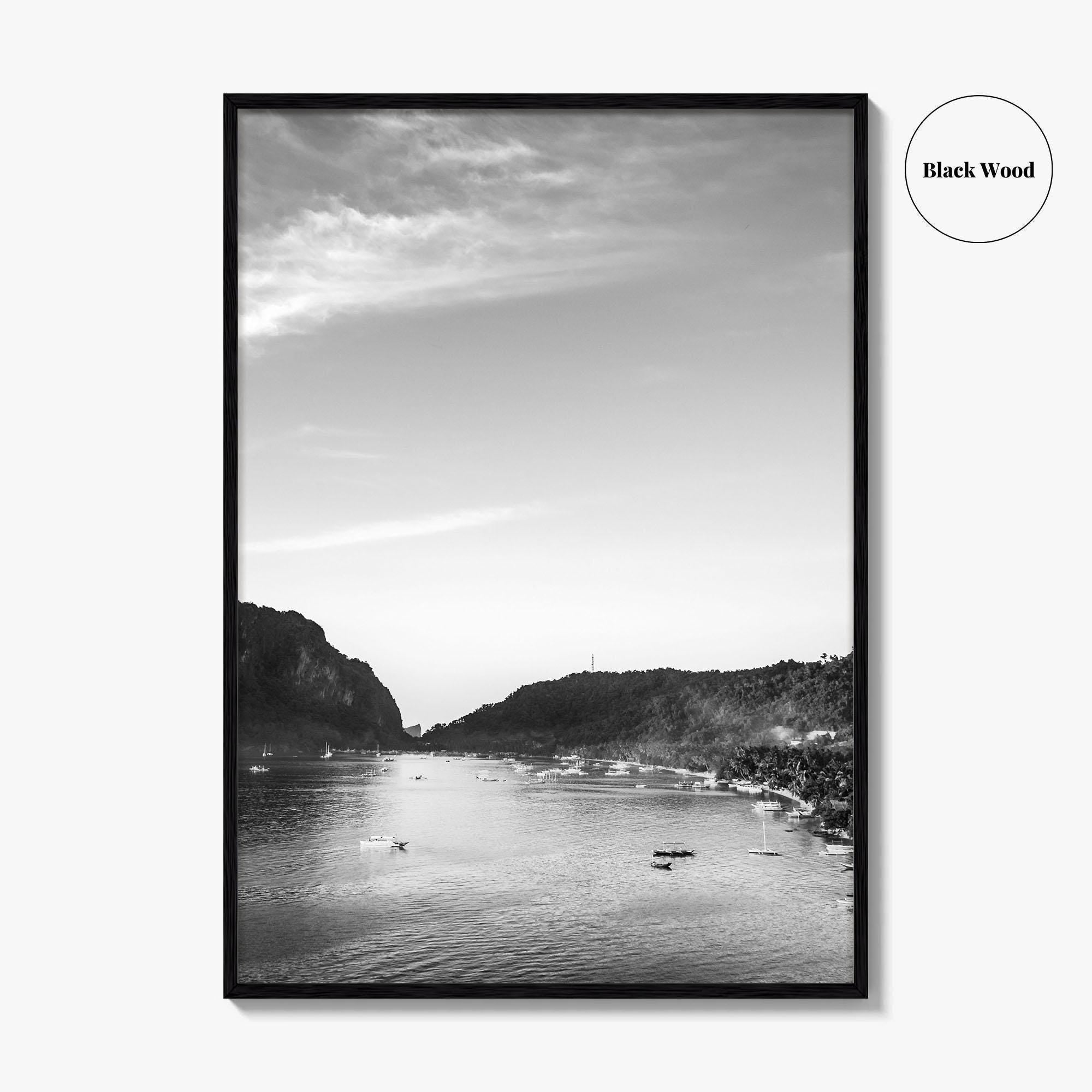 El Nido Black and White Fine Art Photo Print, Palawan Bacuit Bay, Philippines Poster