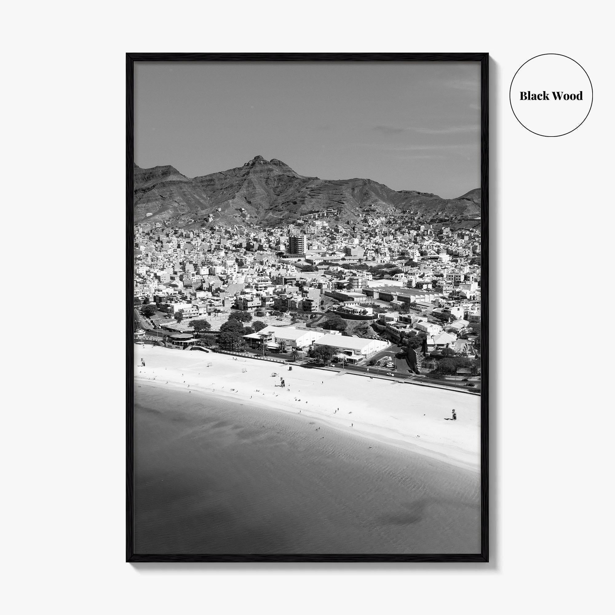 Laginha Black and White Fine Art Photo Print, Mindelo Sao Vicente Cape Verde Poster