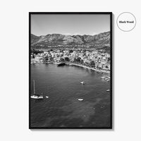 Cavtat Black and White Fine Art Photo Print, Old Town, Dubrovnik, Croatia Wall Poster