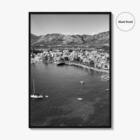Cavtat Black and White Fine Art Photo Print, Old Town, Dubrovnik, Croatia Wall Poster
