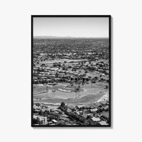 Mesa Black and White Fine Art Photo Print, Arizona USA, Aerial Golf Course, Phoenix