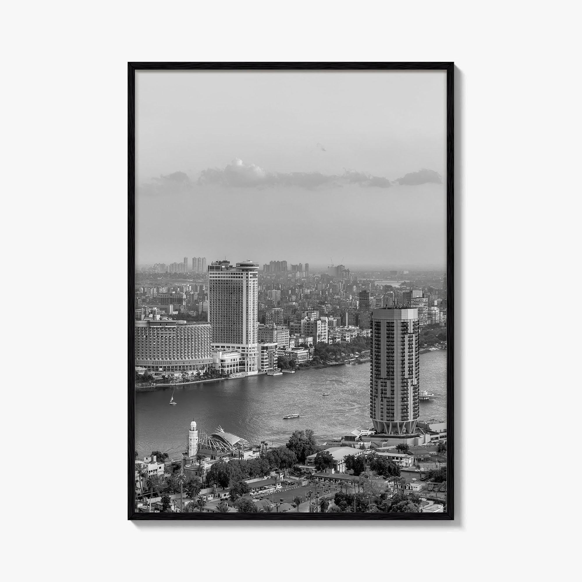 Cairo Black and White Fine Art Photo Print, Nile River, Egypt Wall Art
