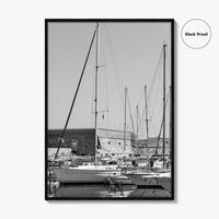 Heraklion Black and White Fine Art Photo Print, Crete Harbor Venetian Fortress Poster