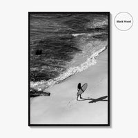 Bali Black and White Fine Art Photo Print, Indonesia Surf Beach Wall Decor Poster