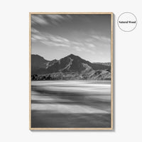 Hanalei Black and White Fine Art Photo Print, Kauai Hawaii Beach Wall Decor Poster