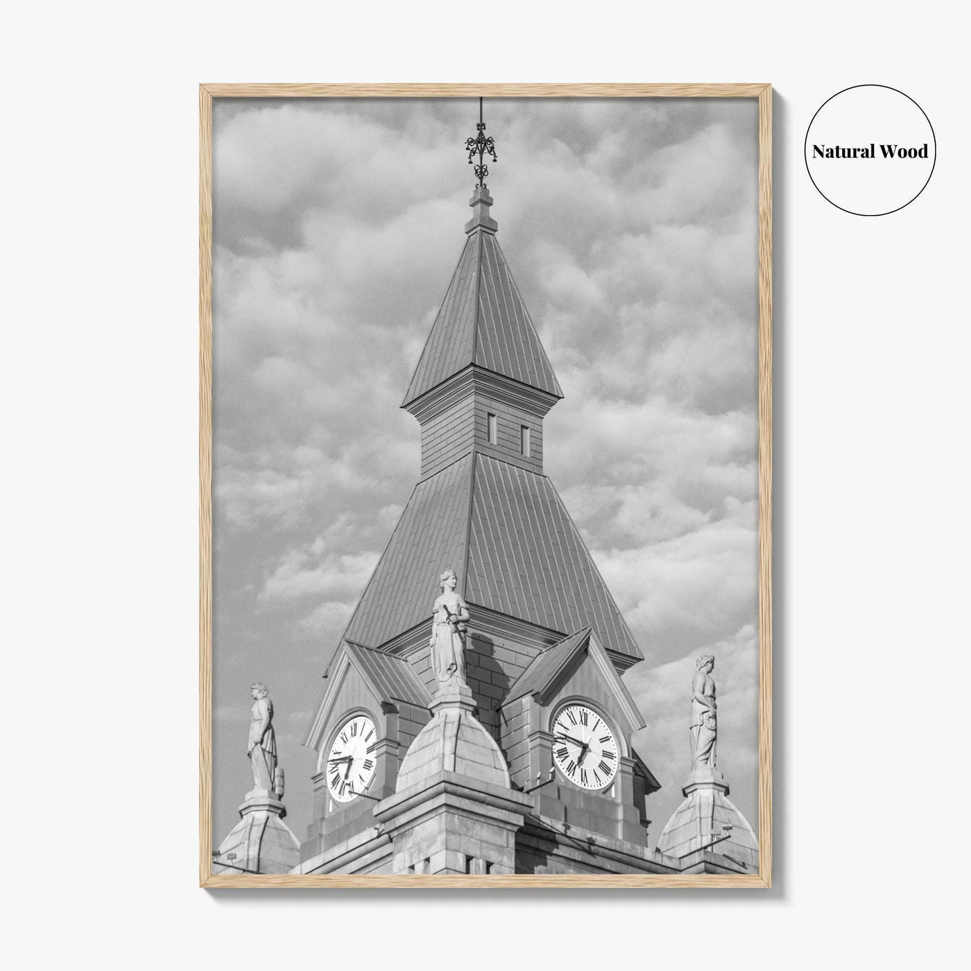 Buffalo Black and White Fine Art Photo Print, Clock Tower, New York, USA Poster