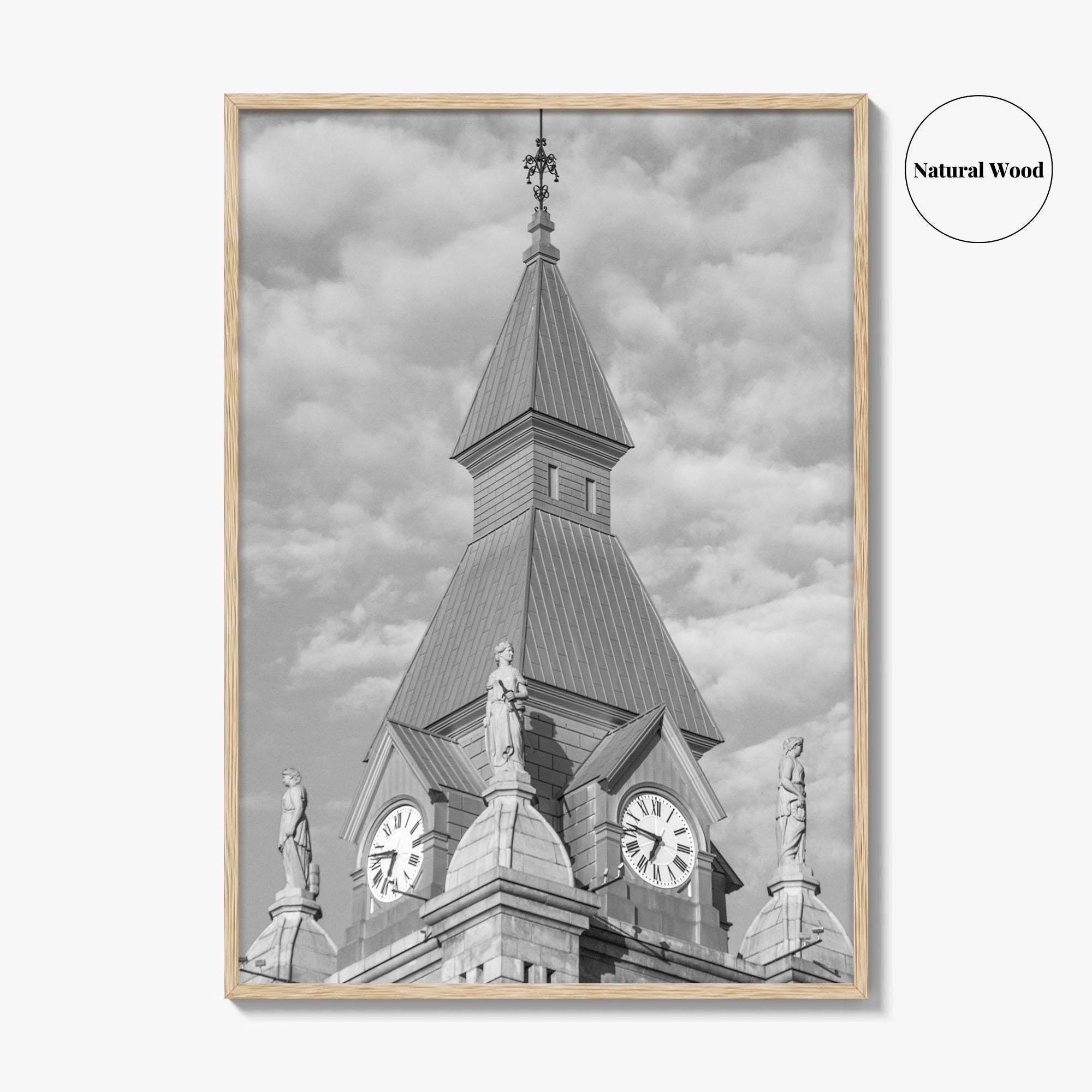 Buffalo Black and White Fine Art Photo Print, Clock Tower, New York, USA Poster